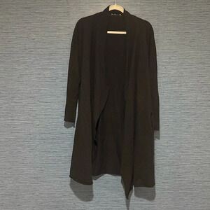 Zara Black Open Front Long Line Cardigan Women's Size Small